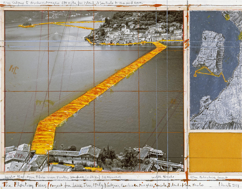 christo-italy-lake-iseo-golden-floating-pier-project-designboom-05 Plutajuće platforme na jezeru Iseo