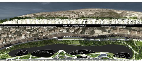 Natječaj za Terminal za brodove na kružnim putovanjima, centralna garažno-poslovna građevina i autobusni kolodvor u Dubrovniku - posebno priznanje - rad br 5
