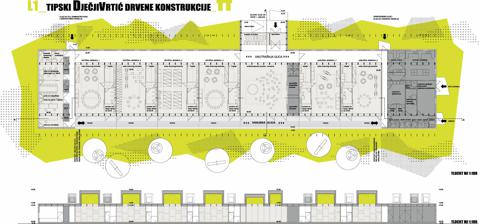 Tipski dječji vrtić drvene konstrukcije
